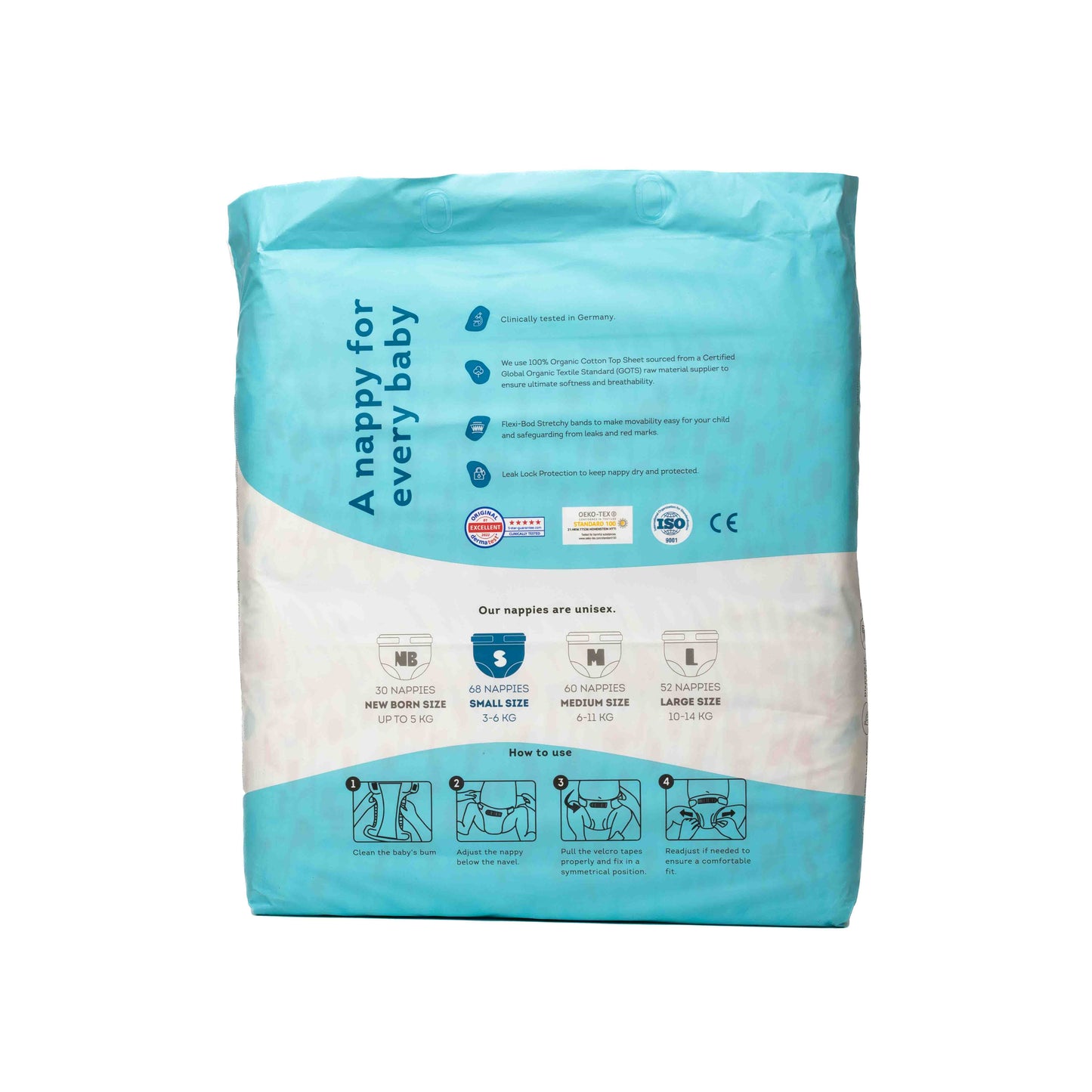 Diapers - Small - 3KG to 6KG (Pack of 68)