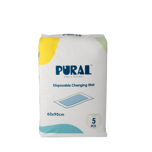 Pural disposable changing mats 60x90cm pack of 5 for hygienic baby care