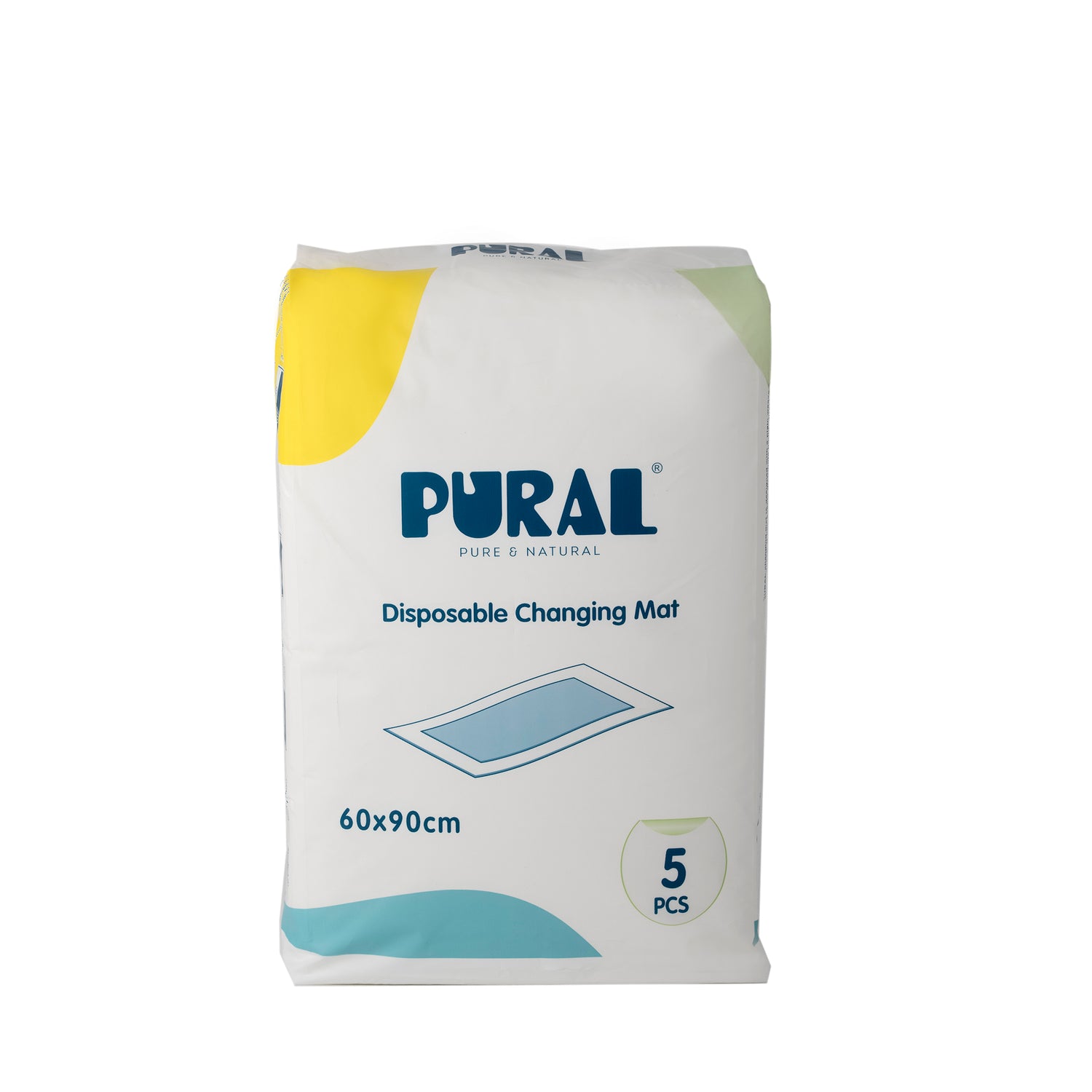 Pural disposable changing mats 60x90cm pack of 5 for hygienic baby care